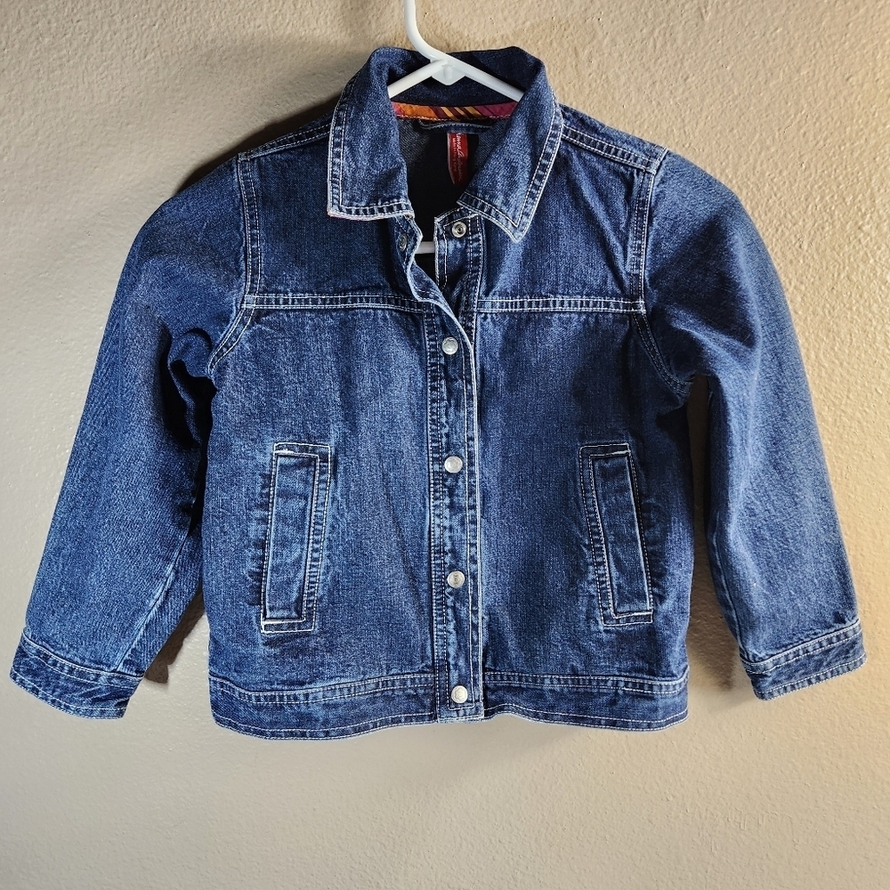 Hanna Andersson Girls |S/120cm/6-7 Years| Vintage Blue Snap Front Jean Jacket